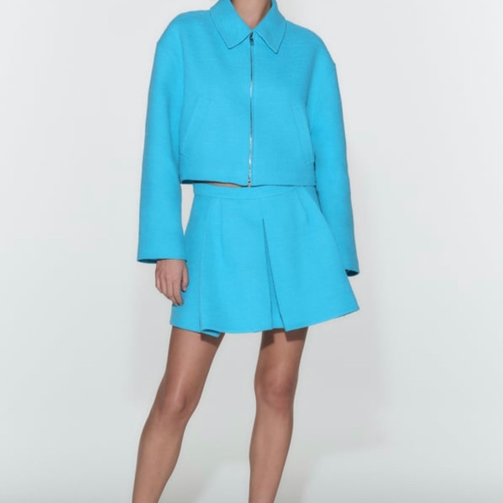 NWT Zara blue mini skirt size M
